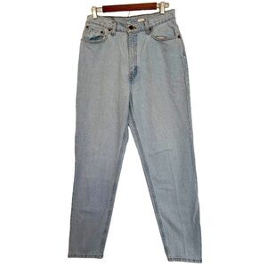 Levis Vintage 521 Made in USA 100% Cotton High Rise Light Wash Jeans Sz 14